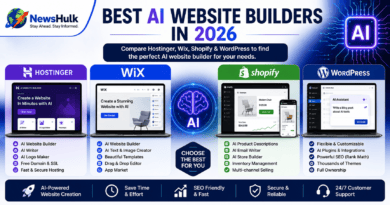 Best AI Website Builders in 2026 comparison featuring Hostinger, Wix, Shopify and WordPress