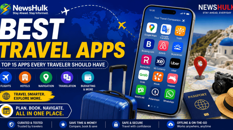 Best Travel Apps 2026 featuring the top travel apps for flights, hotels, navigation, and trip planning.