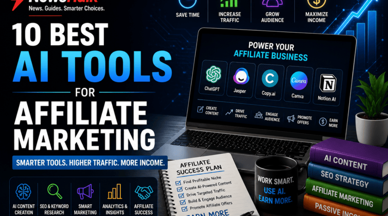 Best AI Tools for Affiliate Marketing in 2026 comparison guide with ChatGPT, Claude, Canva AI, Semrush, Rank Math and other AI tools
