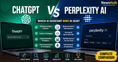 ChatGPT vs Perplexity AI comparison showing features, research capabilities, writing tools, and pricing in 2026.
