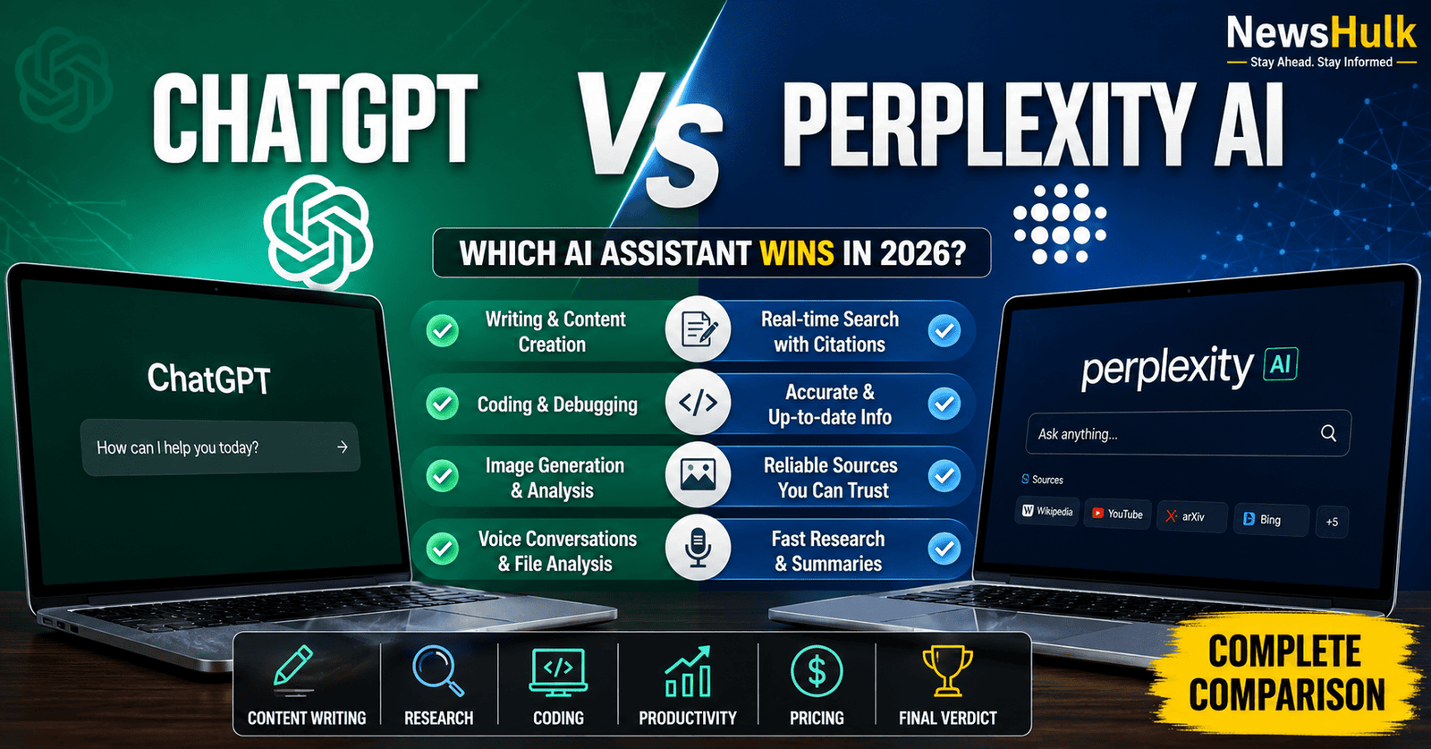ChatGPT vs Perplexity AI (2026): 15 Key Differences You Must Know