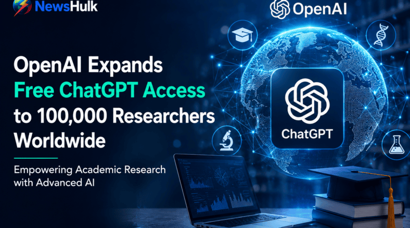 OpenAI Free ChatGPT access to 100,000 academic researchers worldwide in 2026